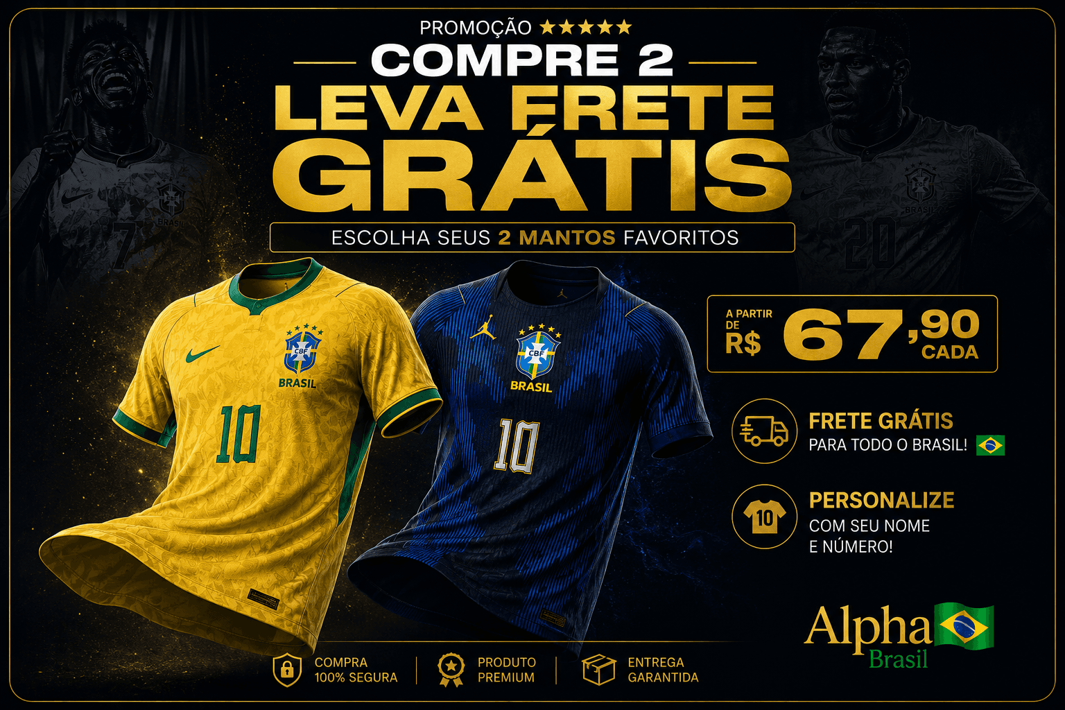 Promoção Compre 2, Leva Frete Grátis — Camisa do Brasil Copa 2026